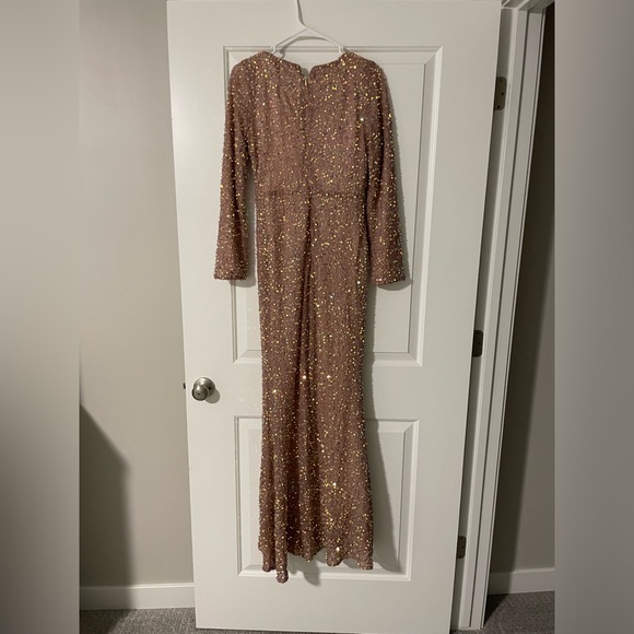 Azazie champagne shimmer dress - Picture 3 of 8